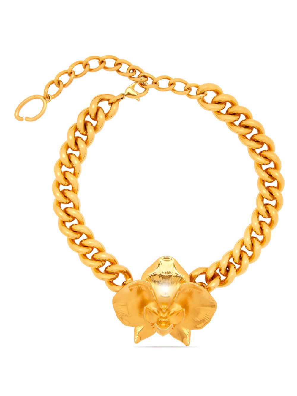 Oscar de la Renta Orchid chain-link necklace - Gold von Oscar de la Renta