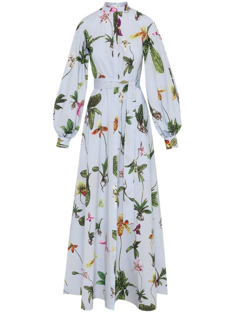 Oscar de la Renta Orchid cotton poplin kaftan - Blue von Oscar de la Renta