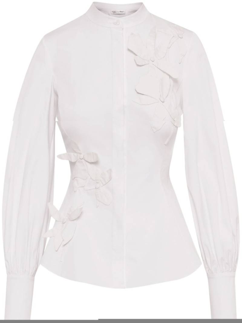 Oscar de la Renta Orchid cotton twill blouse - White von Oscar de la Renta