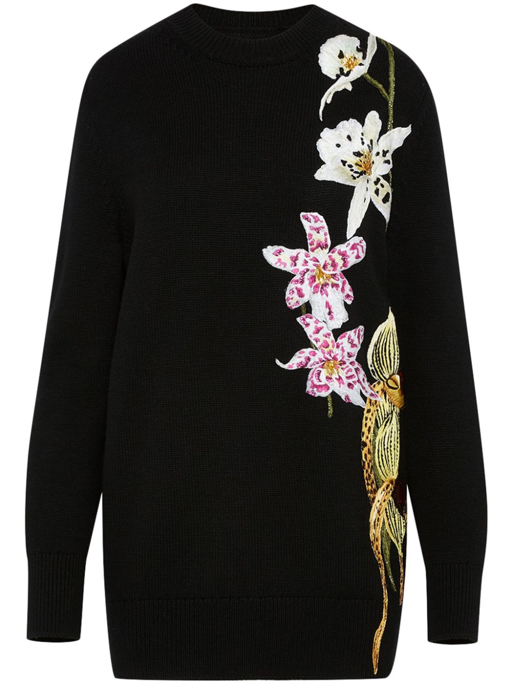 Oscar de la Renta Orchid crochet sweater - Black von Oscar de la Renta