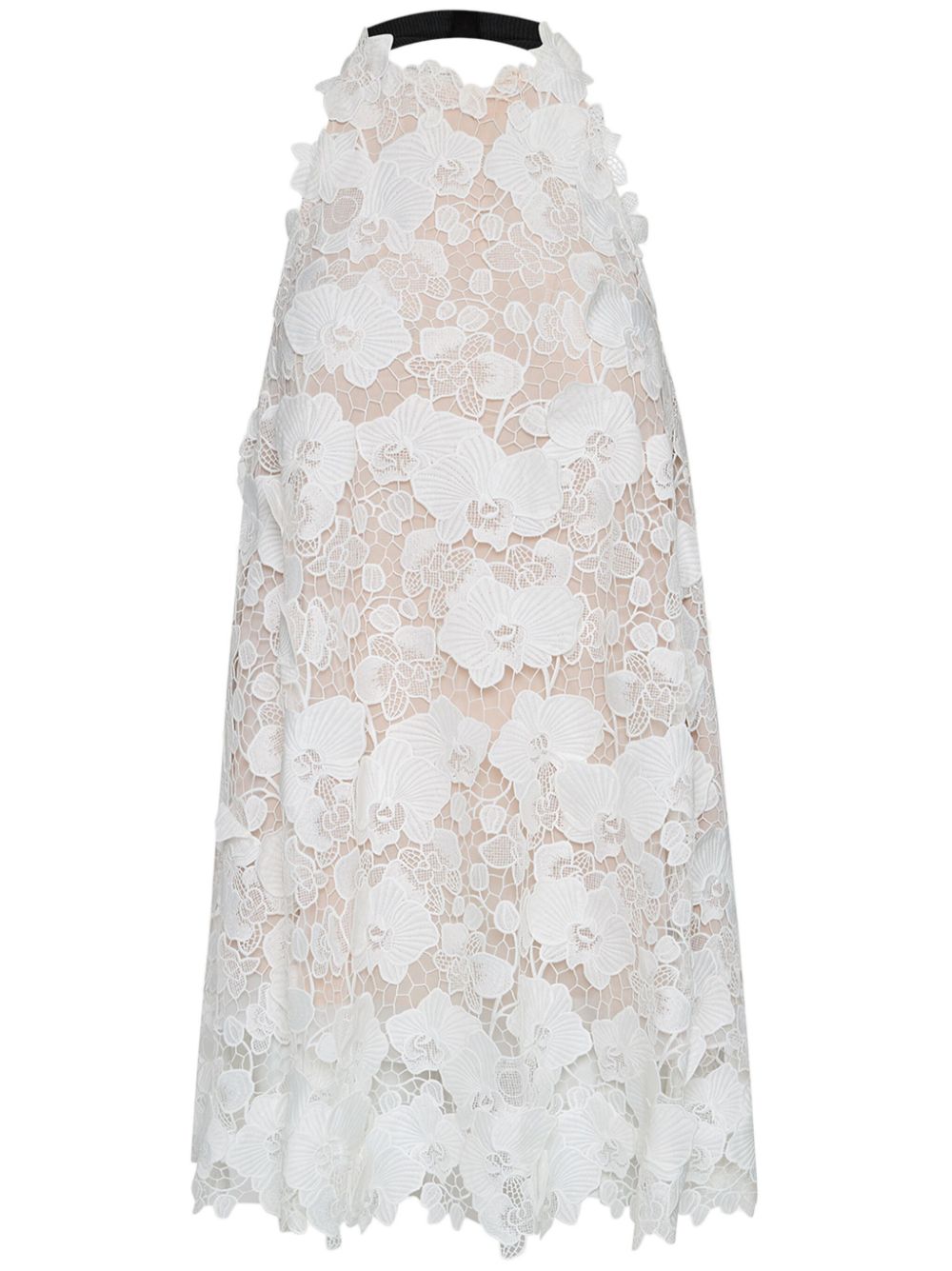 Oscar de la Renta Orchid embroidered guipure dress - White von Oscar de la Renta