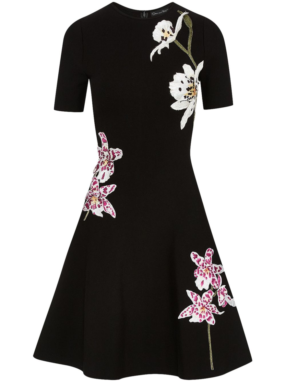 Oscar de la Renta Orchid threadwork-jacquard midi dress - Black von Oscar de la Renta