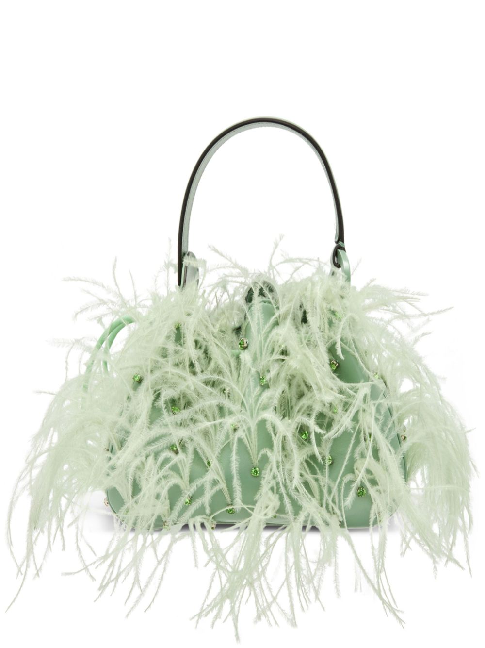 Oscar de la Renta O Handle ostrich-feather bag - Green von Oscar de la Renta