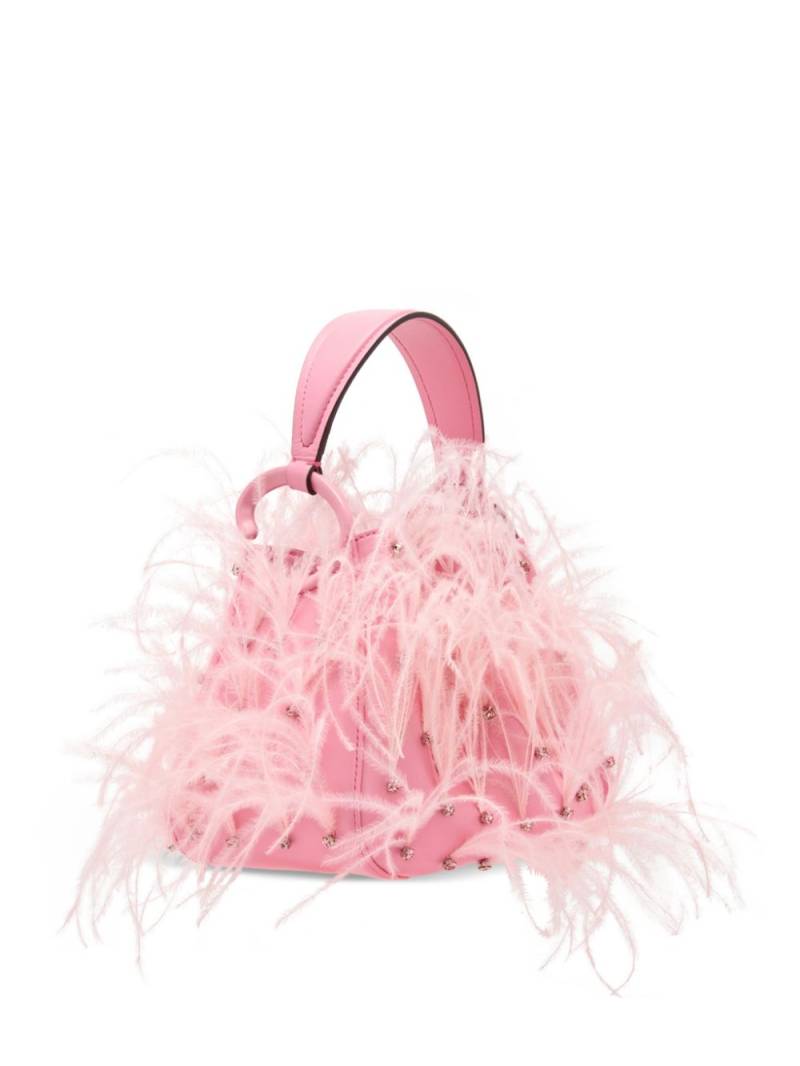 Oscar de la Renta O Handle ostrich-feather bag - Pink von Oscar de la Renta