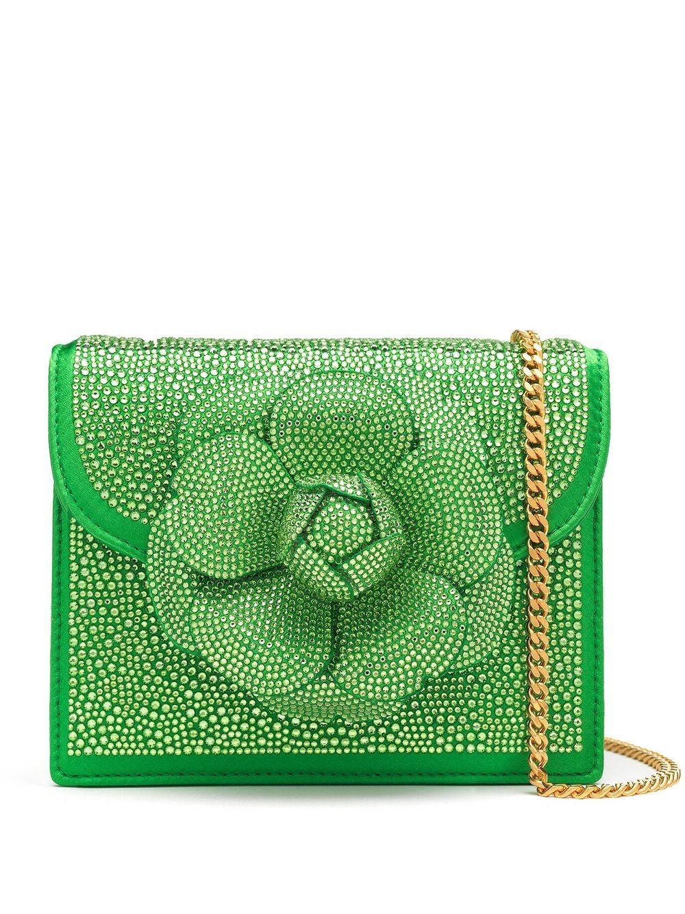 Oscar de la Renta Pave Crystral Mini TRO bag - Green von Oscar de la Renta