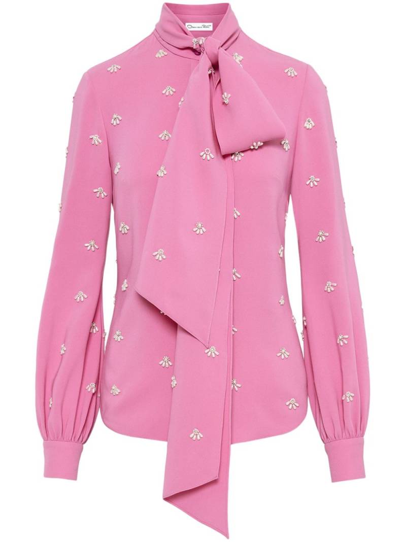 Oscar de la Renta Pearl Cabochon blouse - Pink von Oscar de la Renta