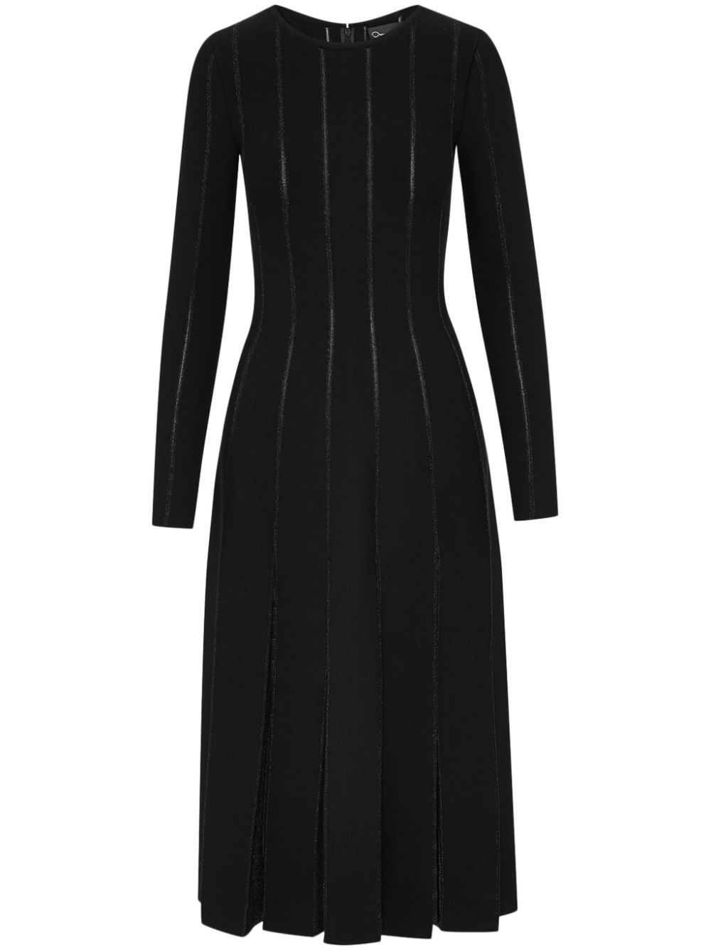 Oscar de la Renta Pleated Inset knitted dress - Black von Oscar de la Renta