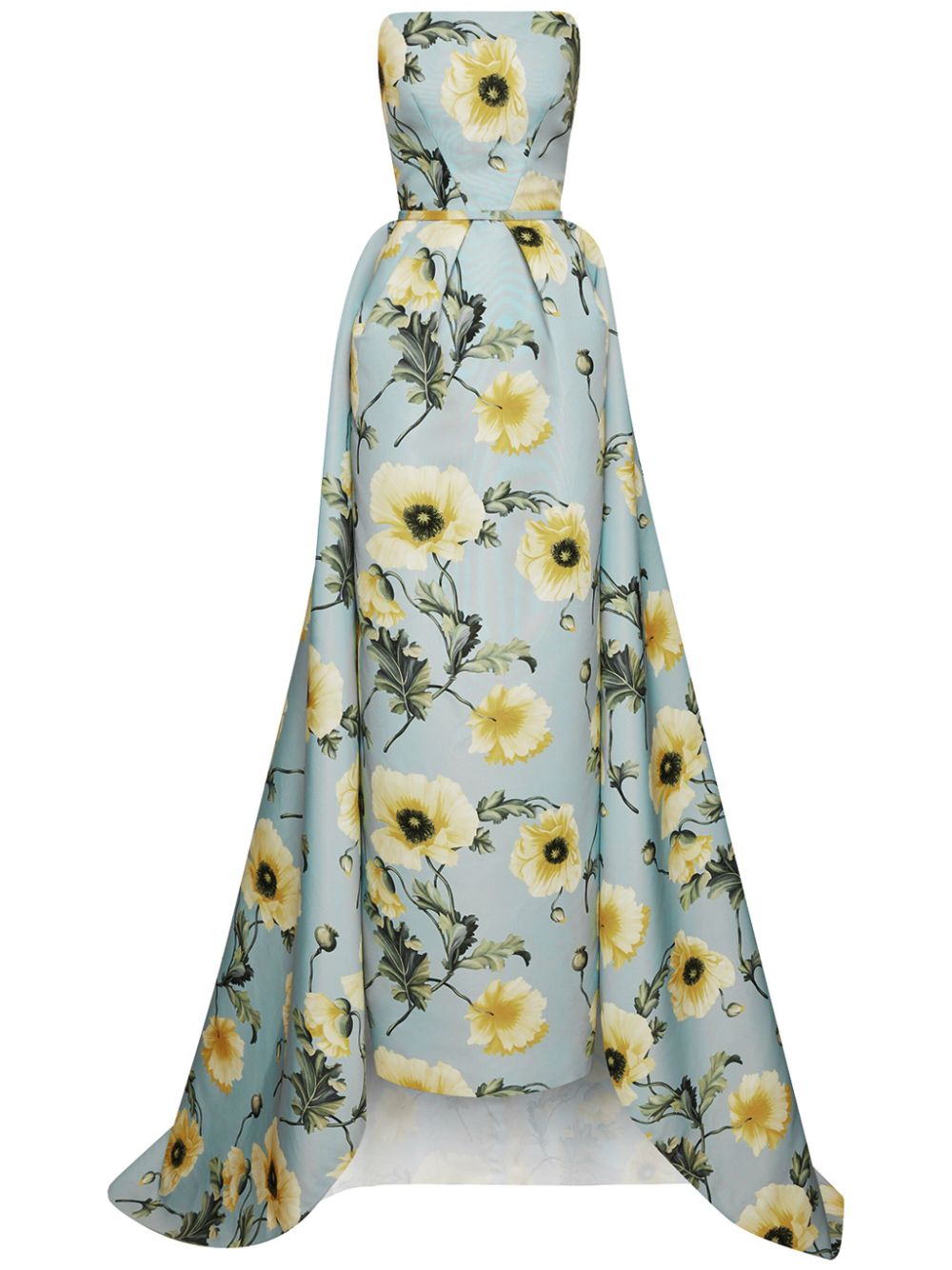 Oscar de la Renta Poppy-print strapless gown - Green von Oscar de la Renta