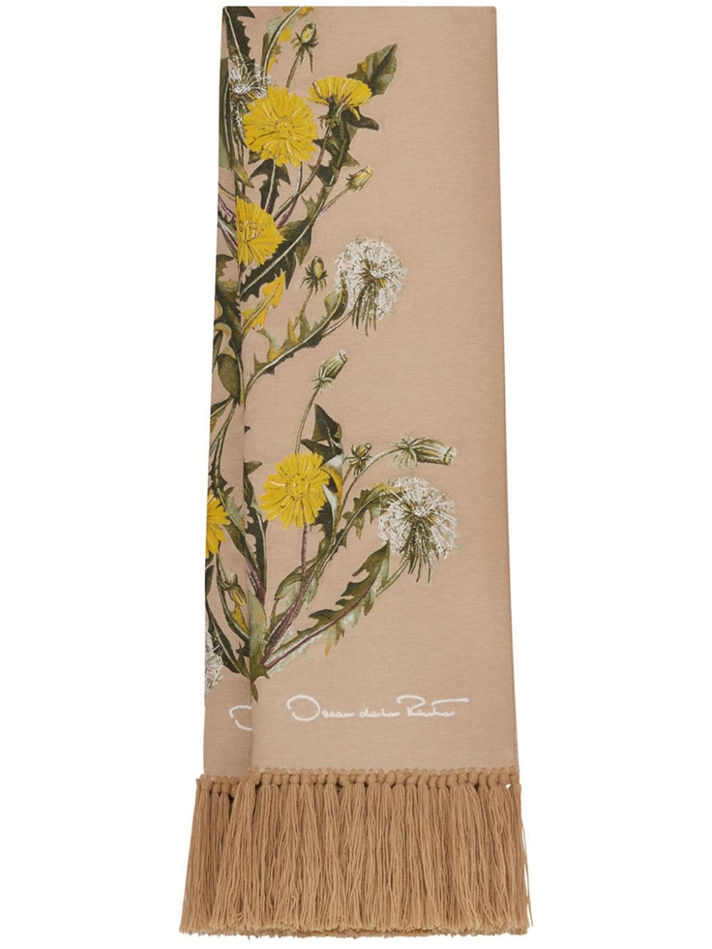 Oscar de la Renta Spider Chrysanthemum wrap scarf - Neutrals von Oscar de la Renta