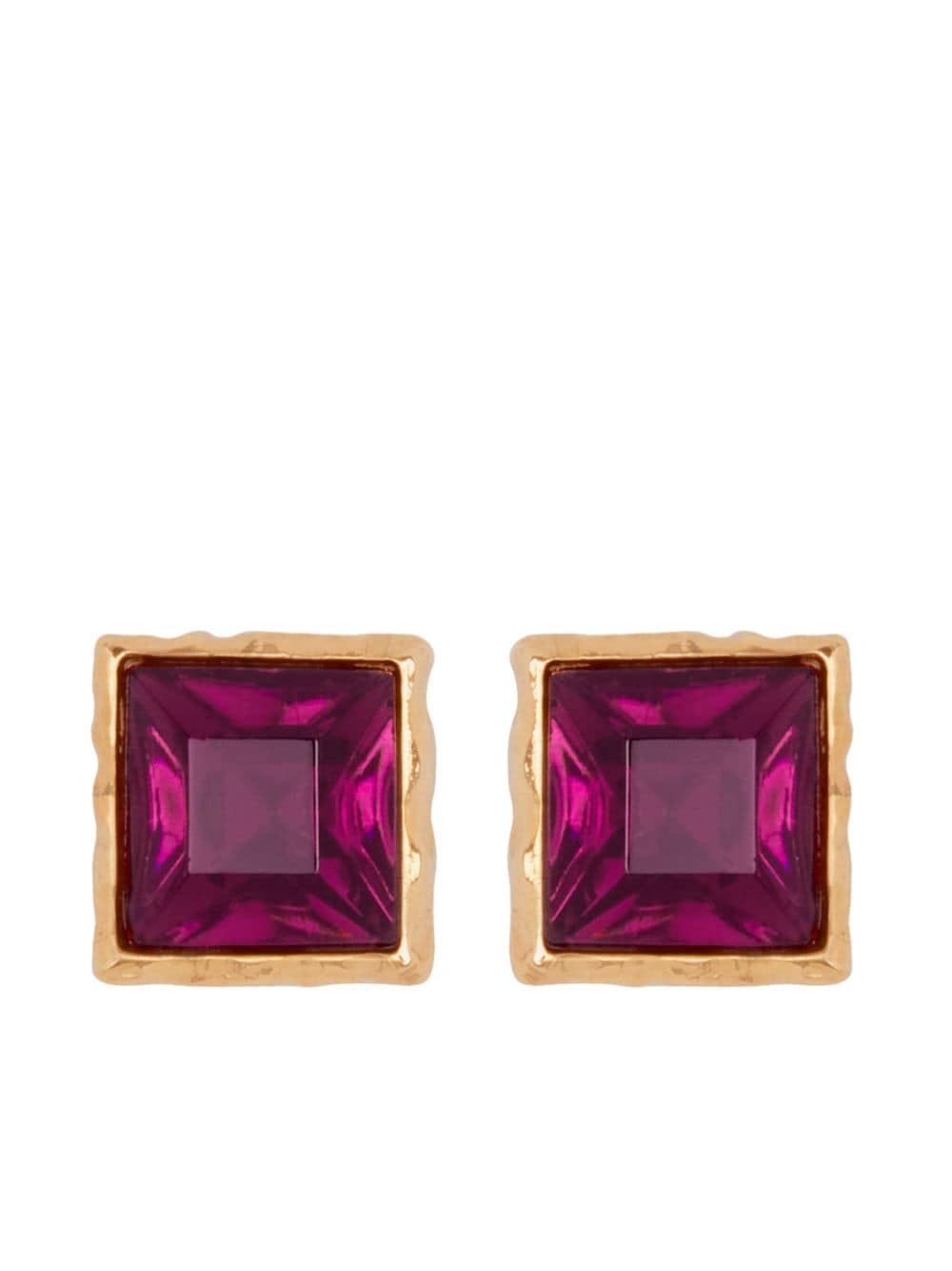 Oscar de la Renta Square Crystal earrings - Pink von Oscar de la Renta
