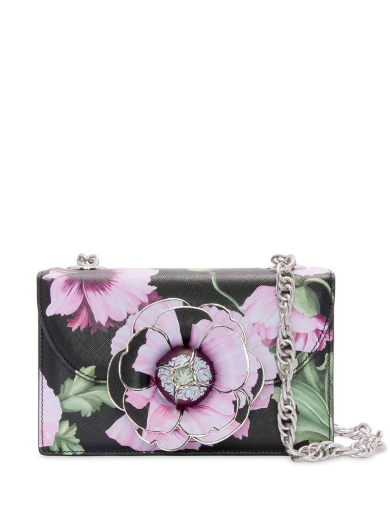 Oscar de la Renta Tro floral-print shoulder bag - Black von Oscar de la Renta