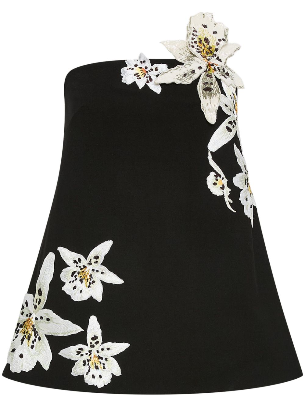 Oscar de la Renta Watercolor Orchid blouse - Black von Oscar de la Renta