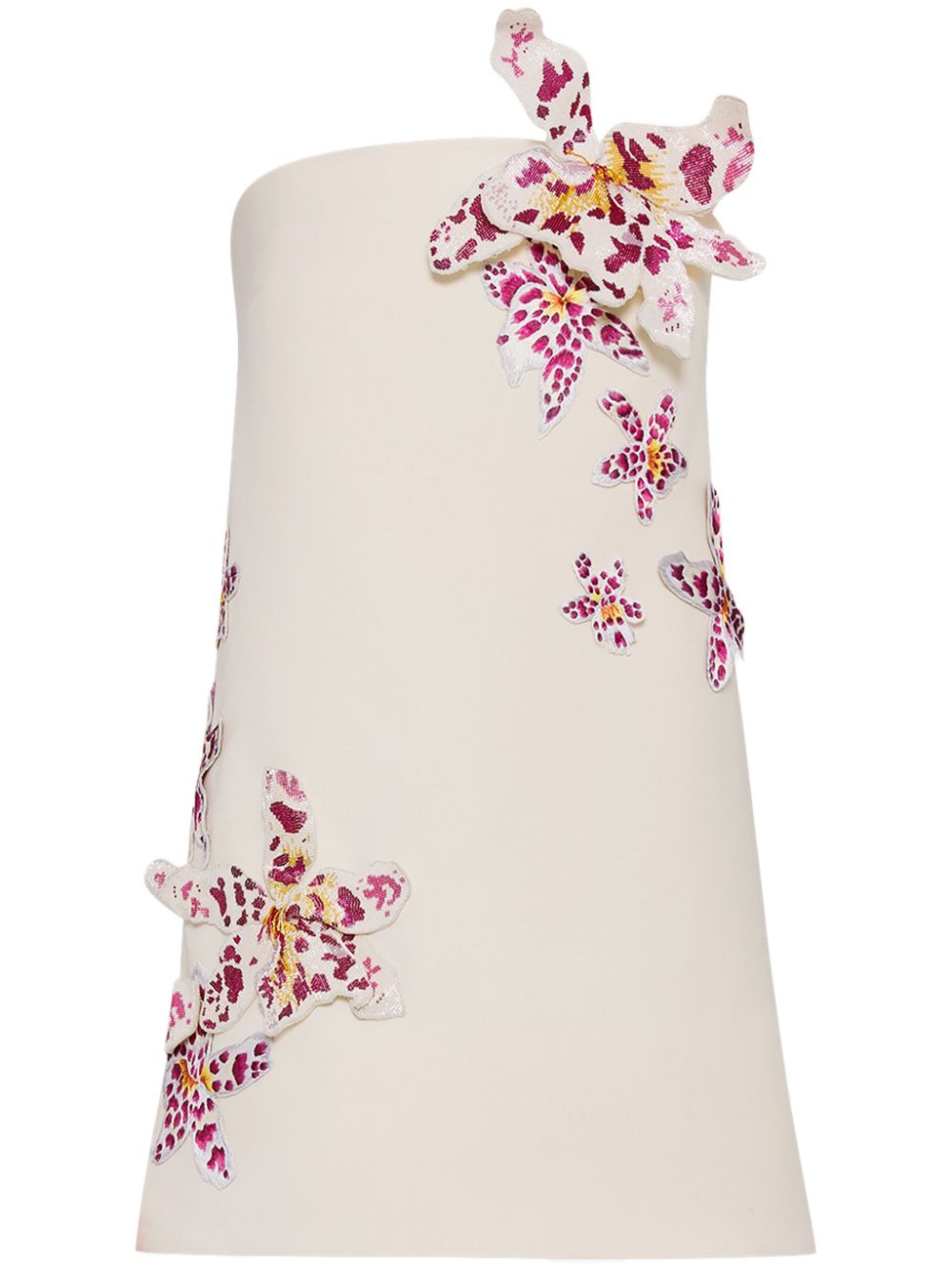 Oscar de la Renta Watercolor Orchid cocktail dress - White von Oscar de la Renta