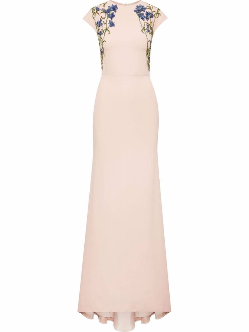 Oscar de la Renta bead-embellished silk gown - Pink von Oscar de la Renta