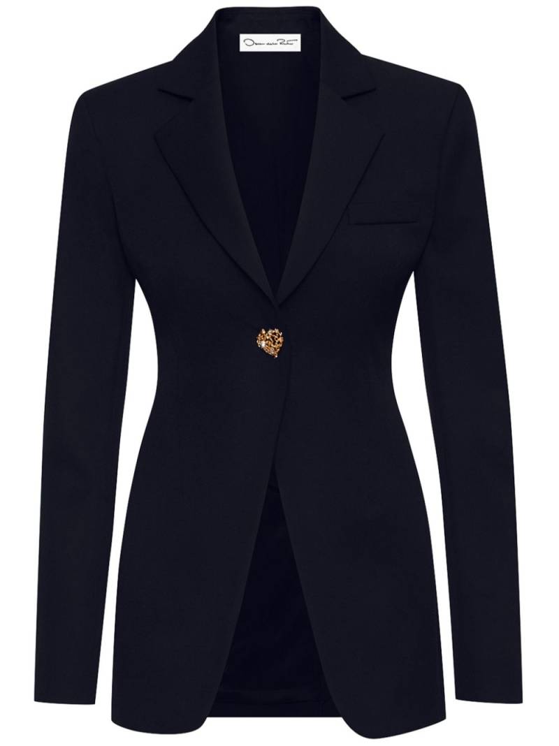 Oscar de la Renta button-detail virgin-wool blazer - Black von Oscar de la Renta