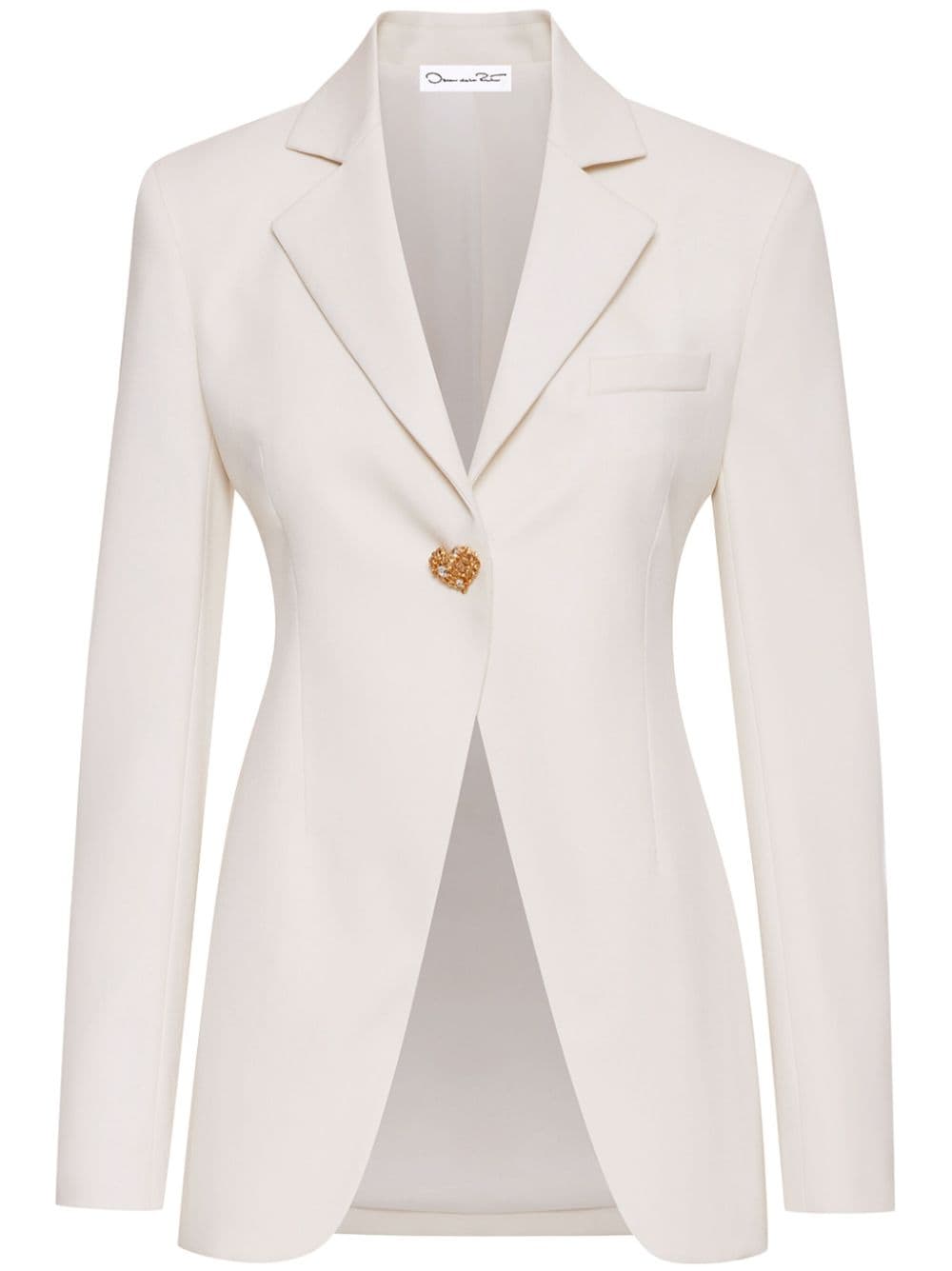 Oscar de la Renta button-detail virgin-wool blazer - White von Oscar de la Renta