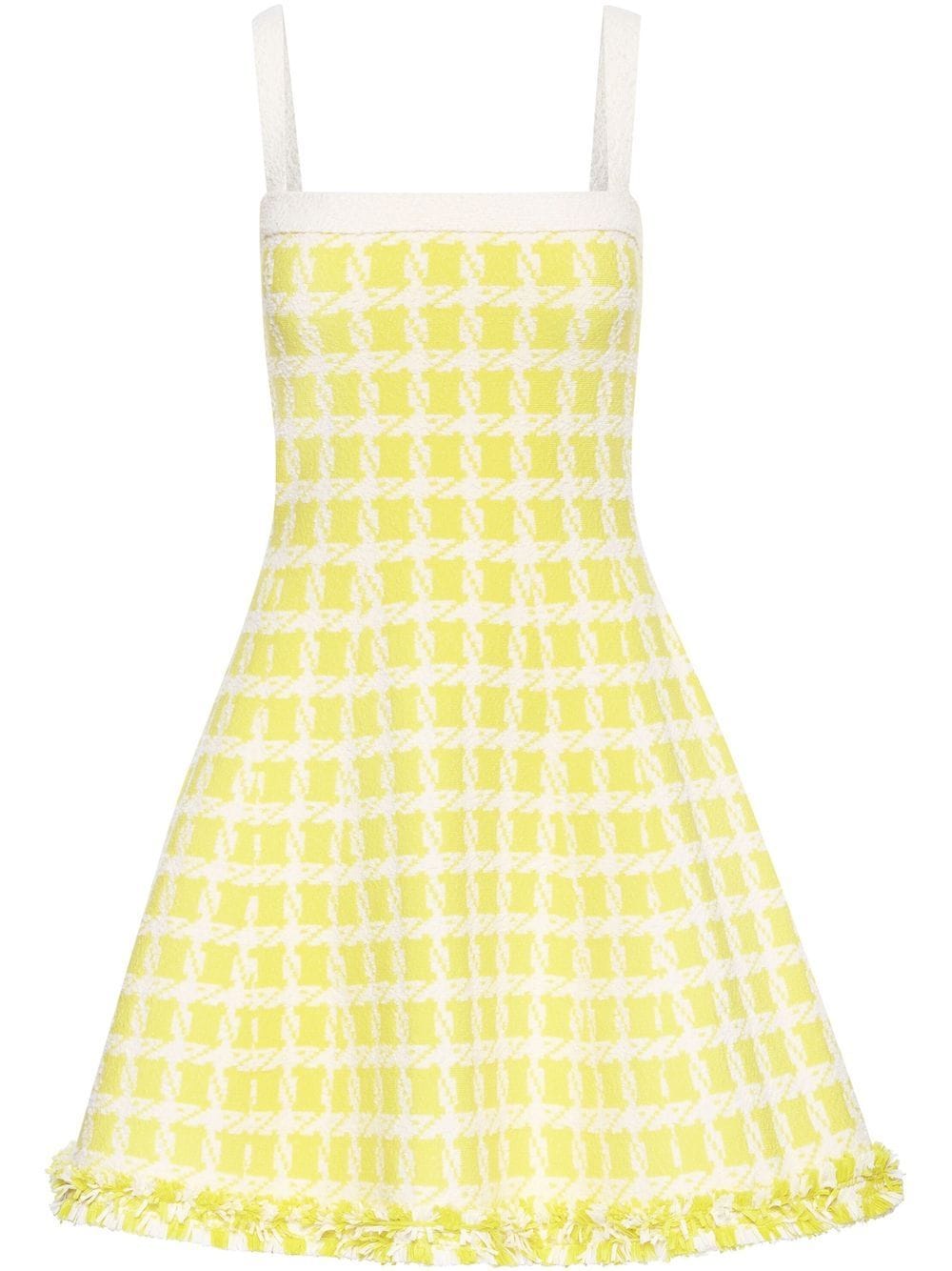 Oscar de la Renta check-pattern wool dress - Yellow von Oscar de la Renta