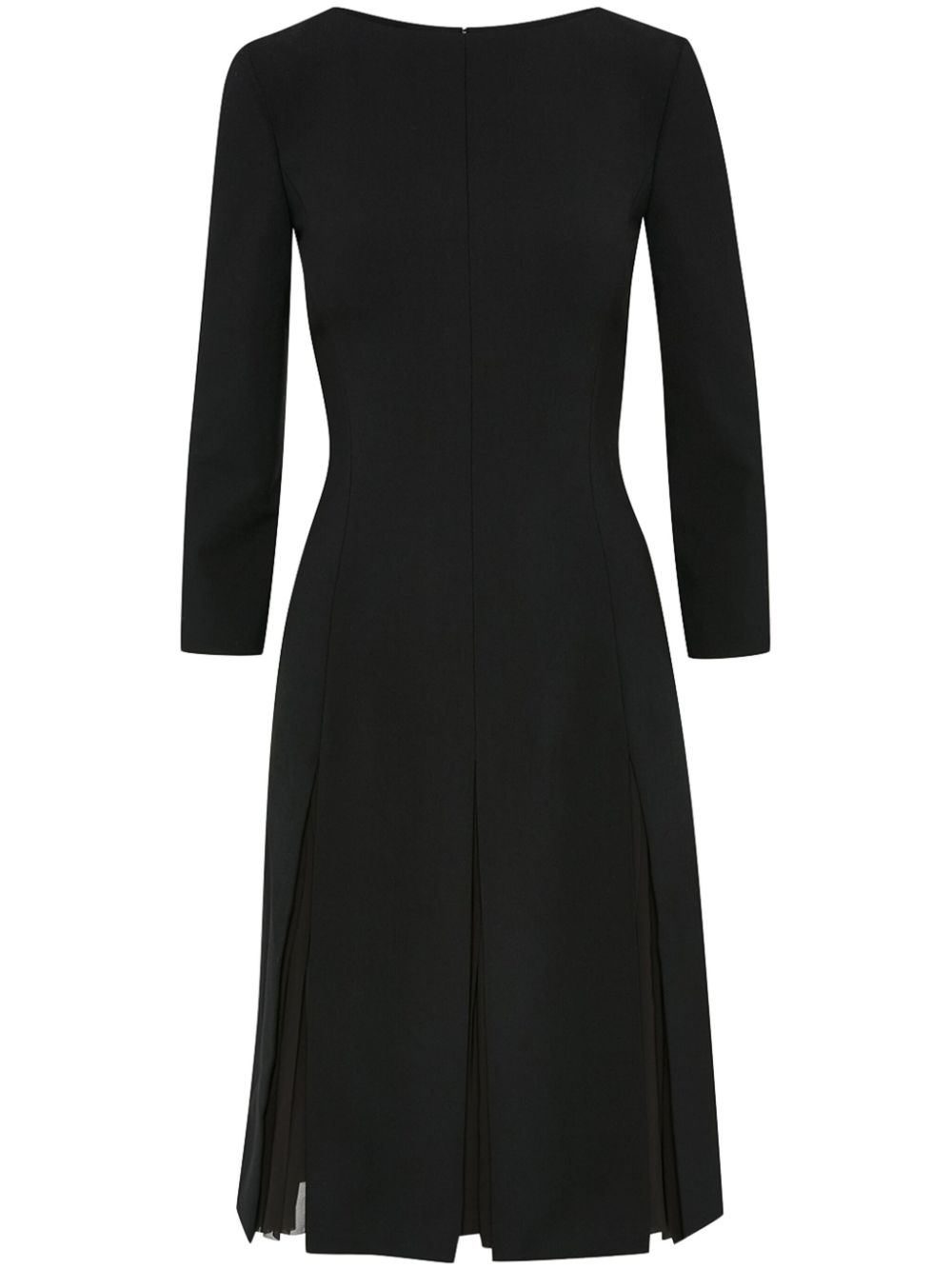 Oscar de la Renta chiffon-inset wool dress - Black von Oscar de la Renta