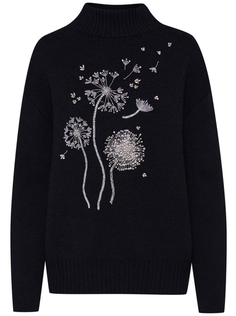 Oscar de la Renta Dandelion crystal-embroidered jumper - Black von Oscar de la Renta