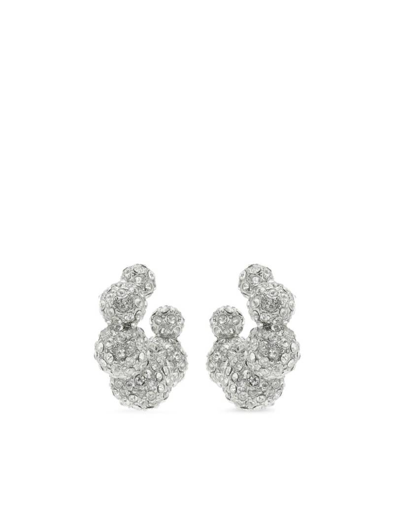 Oscar de la Renta crystal-embellished hoop earrings - Neutrals von Oscar de la Renta