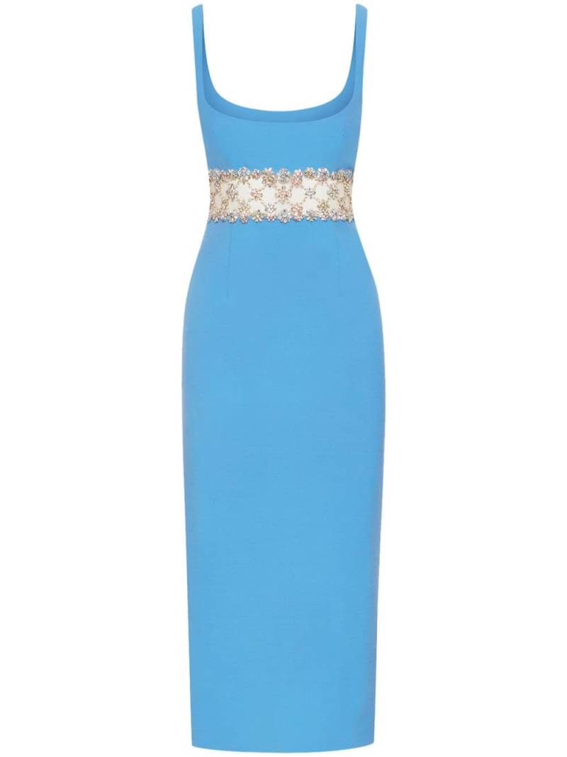 Oscar de la Renta crystal-embellished midi dress - Blue von Oscar de la Renta