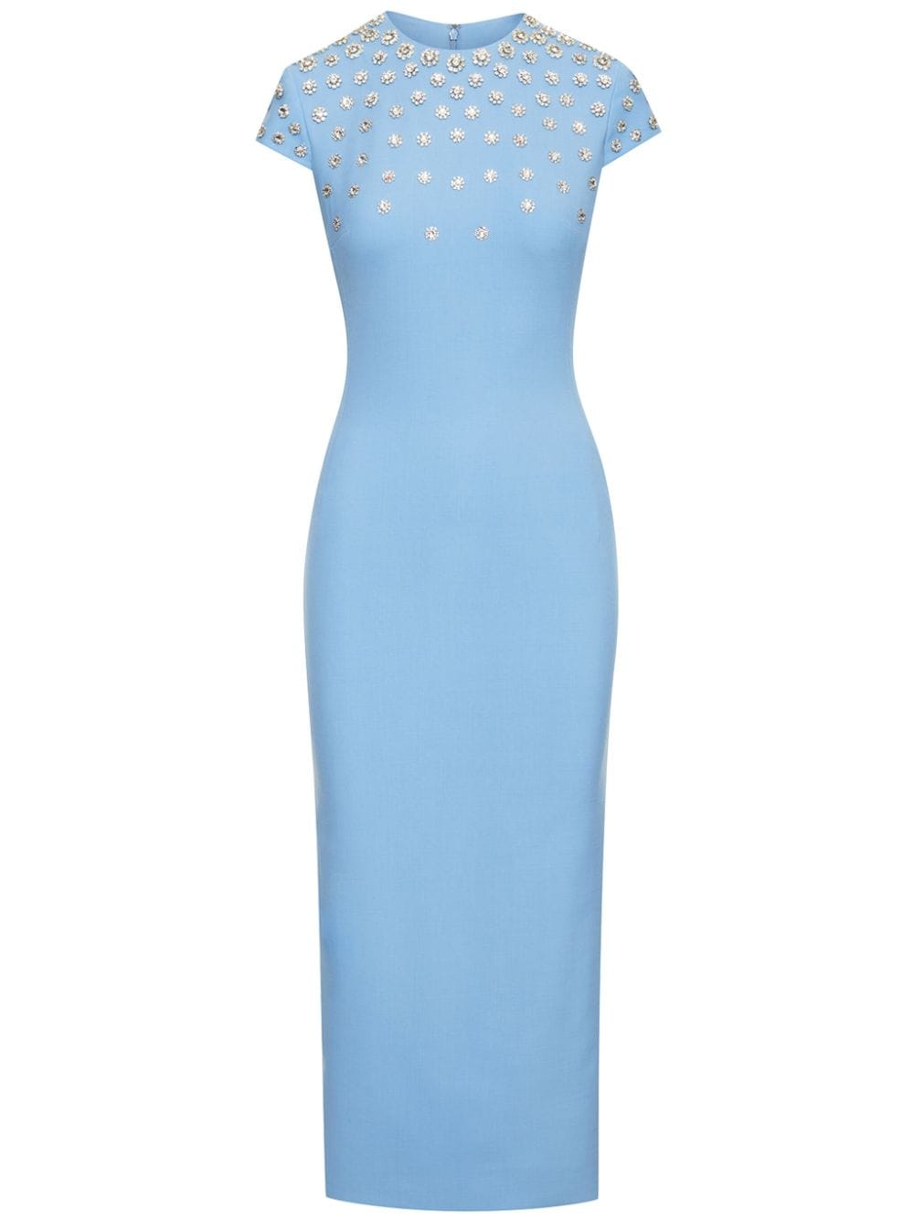 Oscar de la Renta crystal-embellished midi dress - Blue von Oscar de la Renta