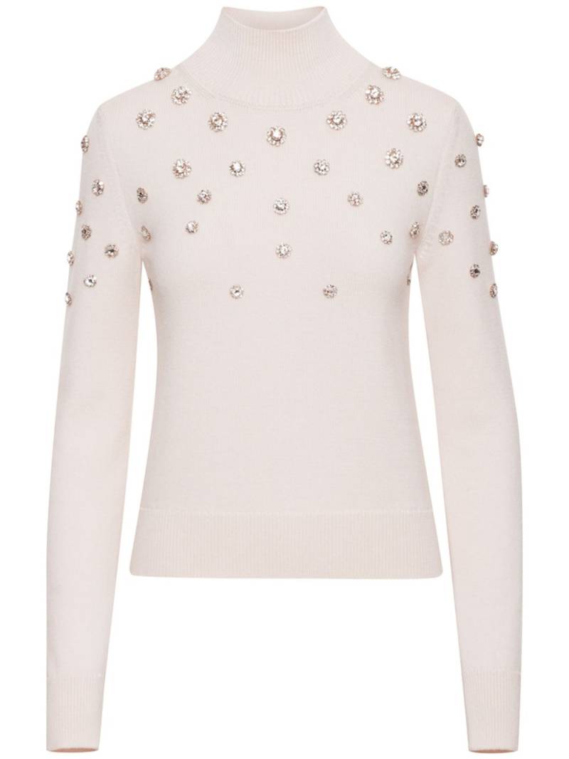 Oscar de la Renta crystal-embellishment turtleneck top - White von Oscar de la Renta