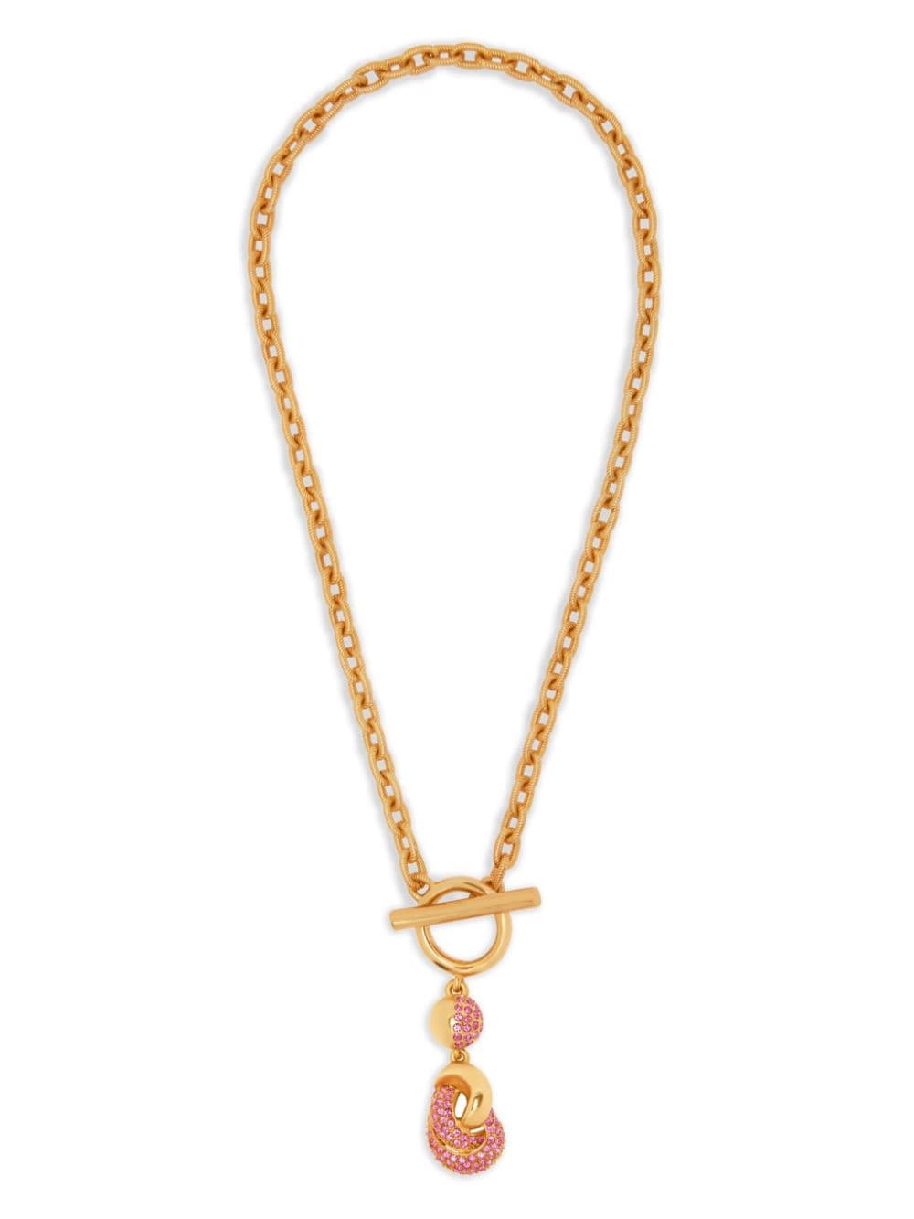 Oscar de la Renta crystal-pendant love-knot necklace - Gold von Oscar de la Renta