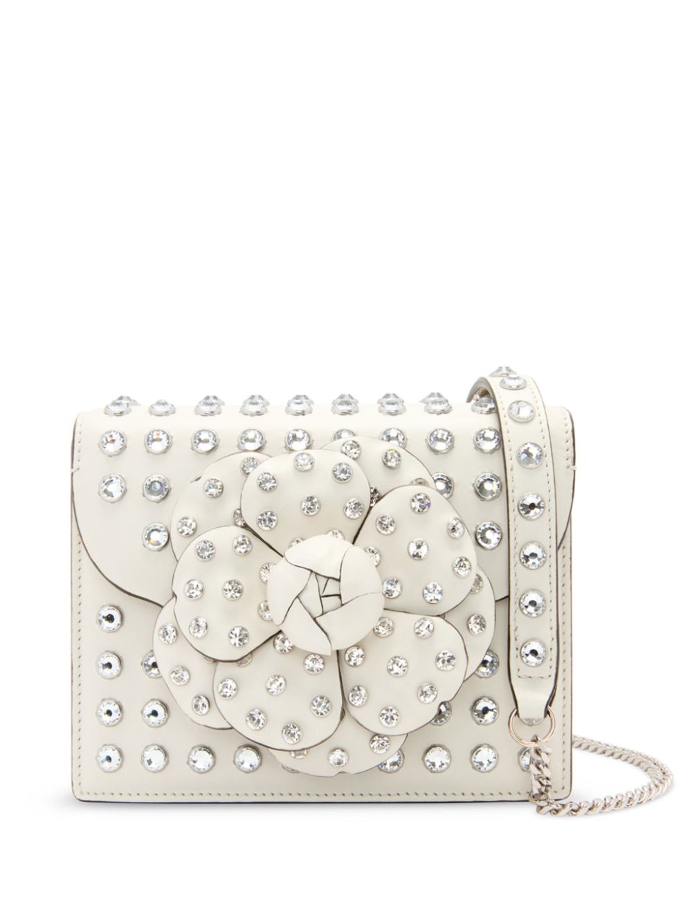 Oscar de la Renta crystal stud shoulder bag - White von Oscar de la Renta