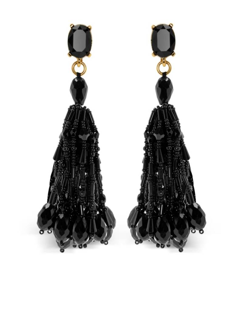 Oscar de la Renta Beaded Tassel clip-on earrings - Black von Oscar de la Renta