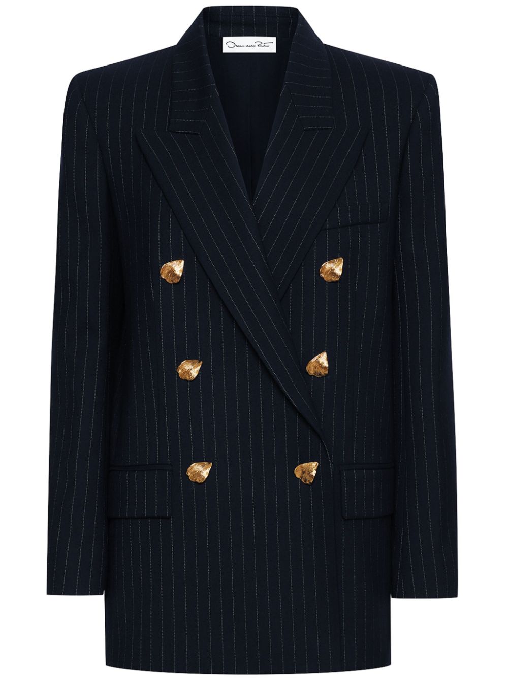 Oscar de la Renta double-breasted pinstripe blazer - Blue von Oscar de la Renta