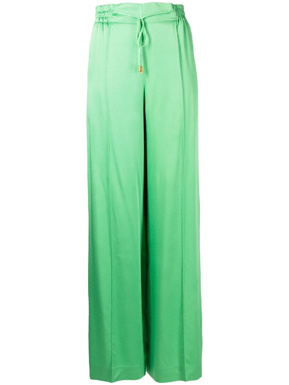 Oscar de la Renta elasticated-waist wide leg trousers - Green von Oscar de la Renta