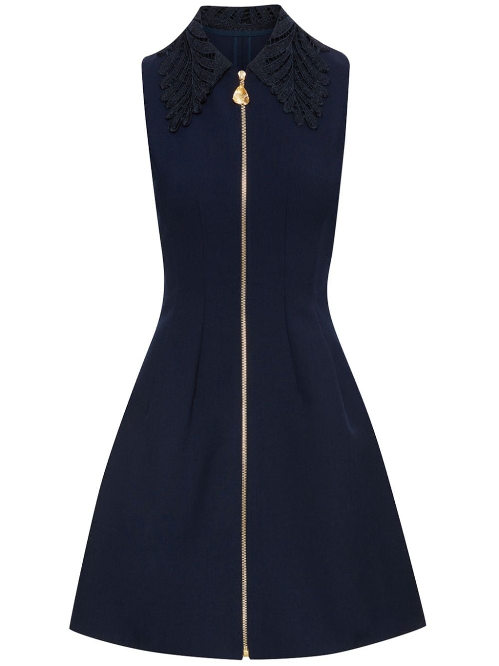 Oscar de la Renta fern-collar front-zip dress - Blue von Oscar de la Renta