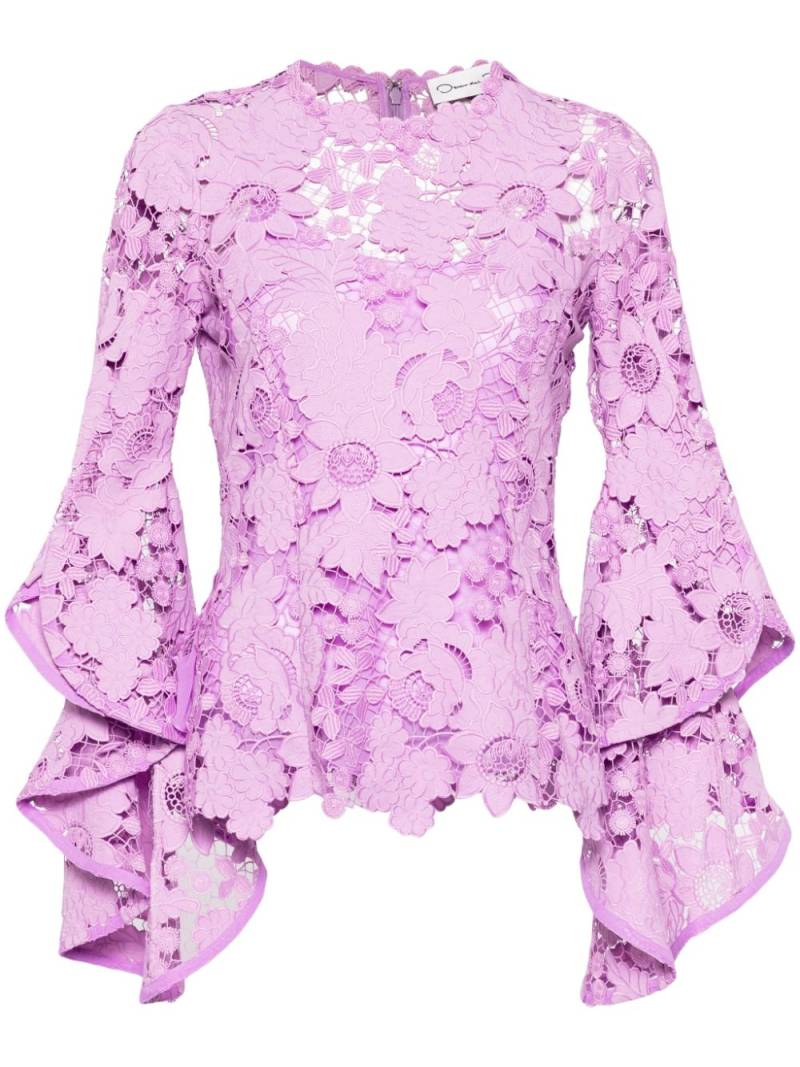 Oscar de la Renta floral guipure lace blouse - Purple von Oscar de la Renta