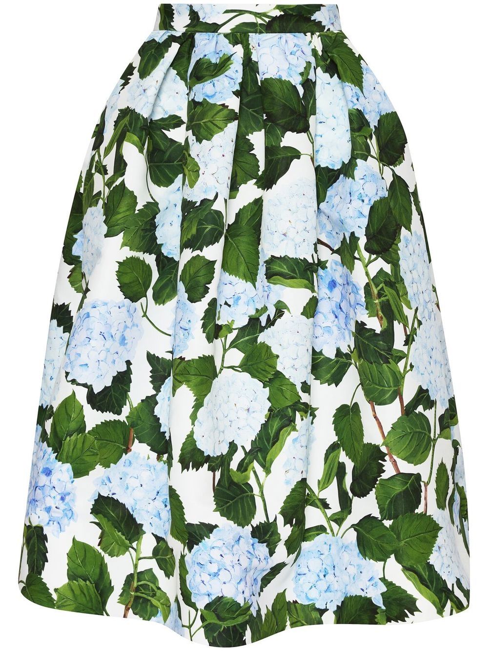 Oscar de la Renta floral-print belted midi skirt - White von Oscar de la Renta