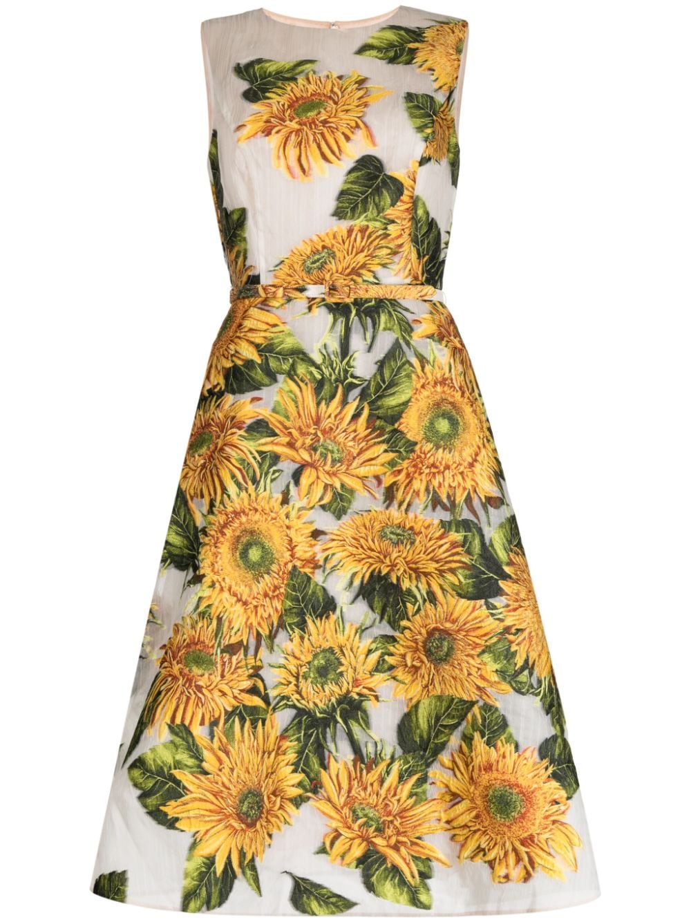 Oscar de la Renta floral-print silk midi dress - Multicolour von Oscar de la Renta