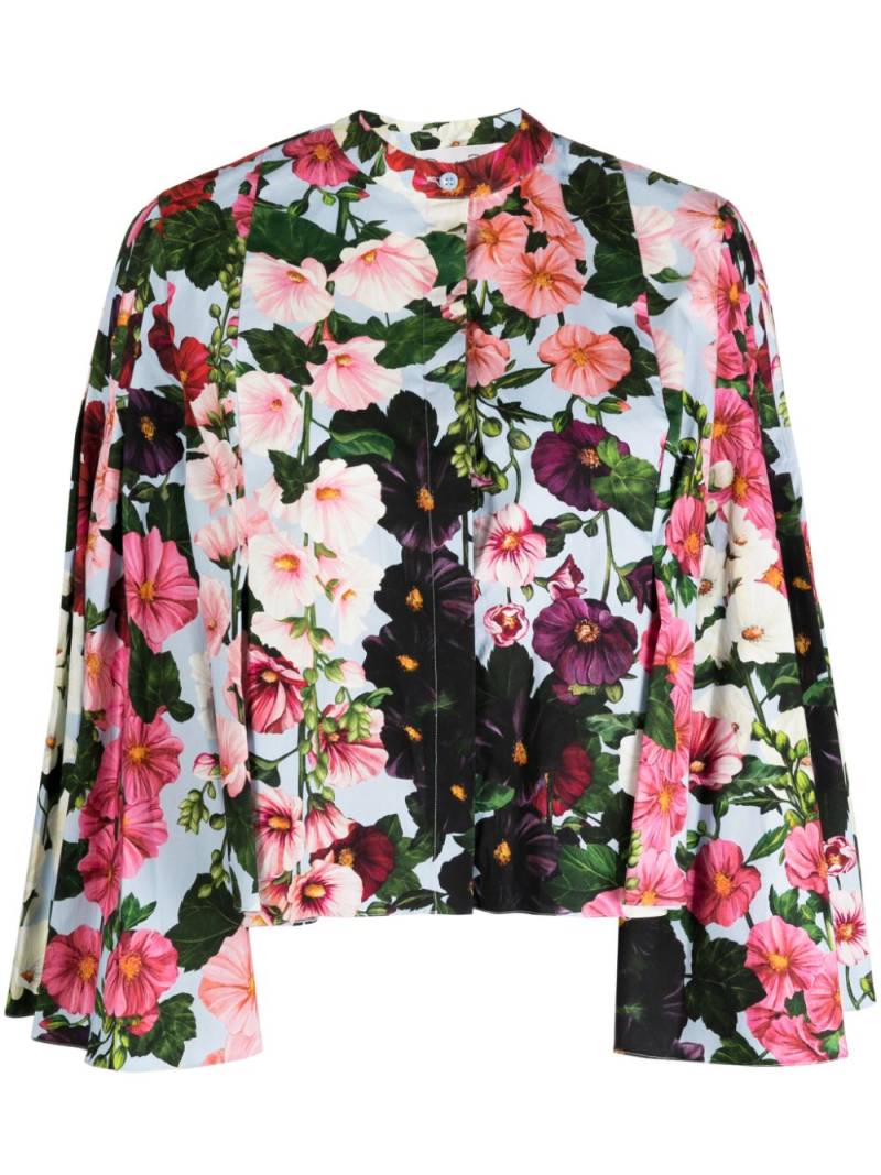 Oscar de la Renta floral-print wide-sleeve blouse - Multicolour von Oscar de la Renta