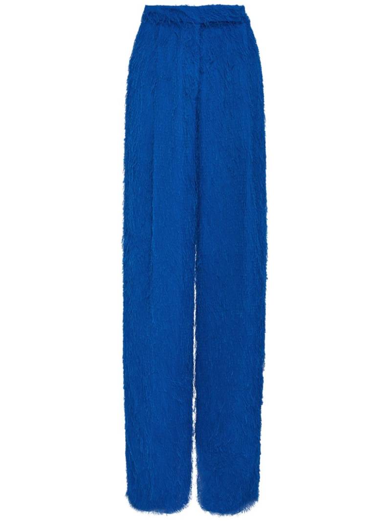 Oscar de la Renta fringe fil-coup� wide-leg trousers - Blue von Oscar de la Renta