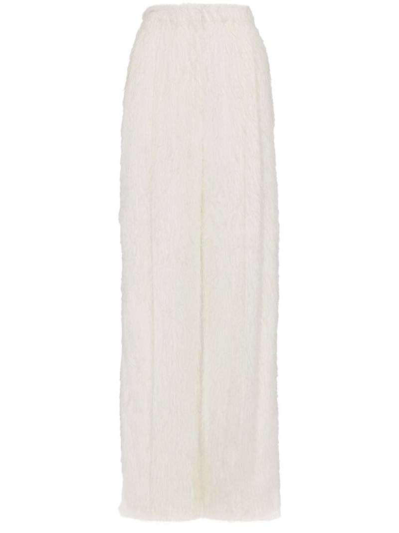 Oscar de la Renta fringed fil-coup� wide-leg trousers - Neutrals von Oscar de la Renta