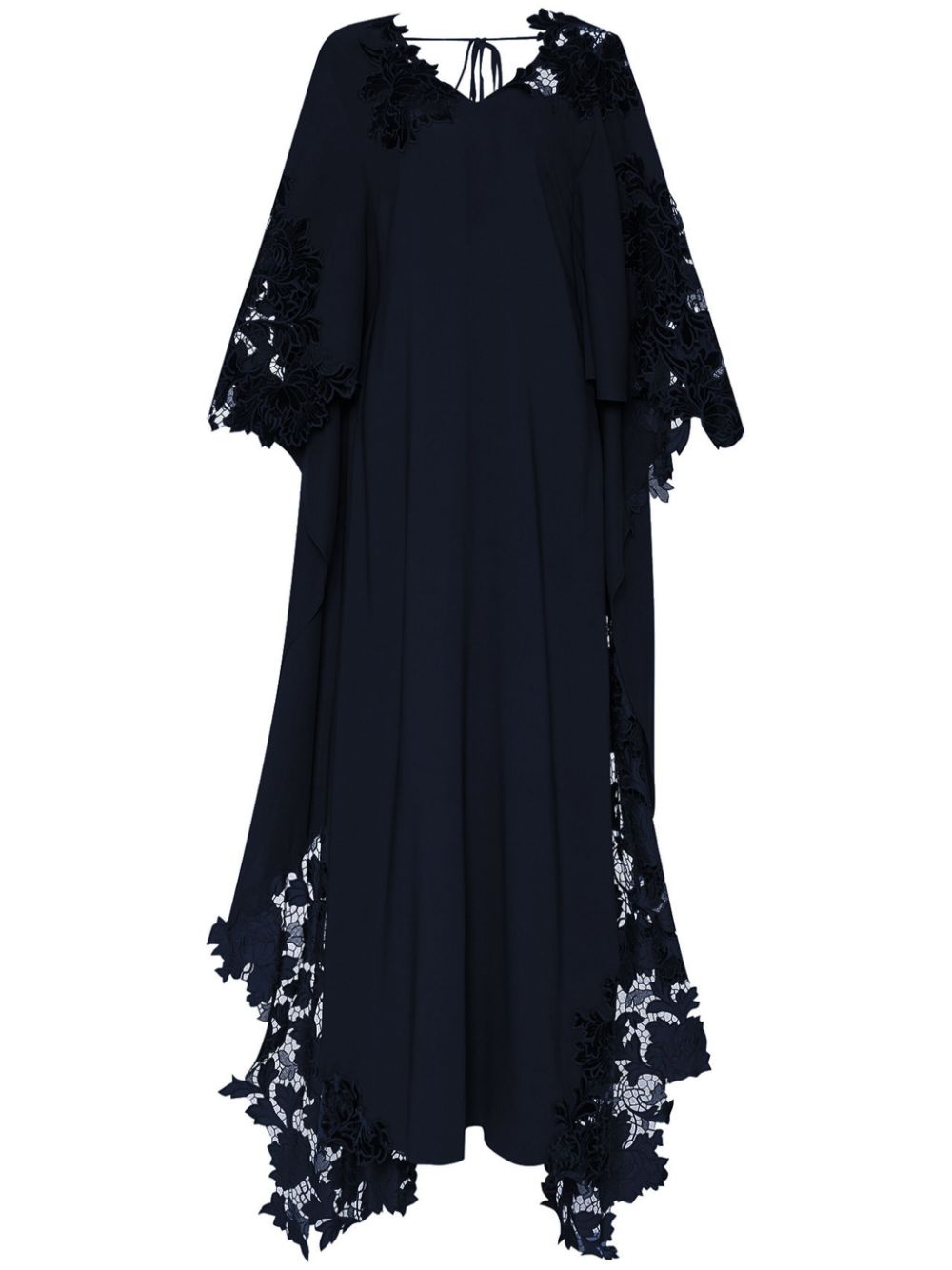 Oscar de la Renta Peony velvet guipure kaftan - Blue von Oscar de la Renta