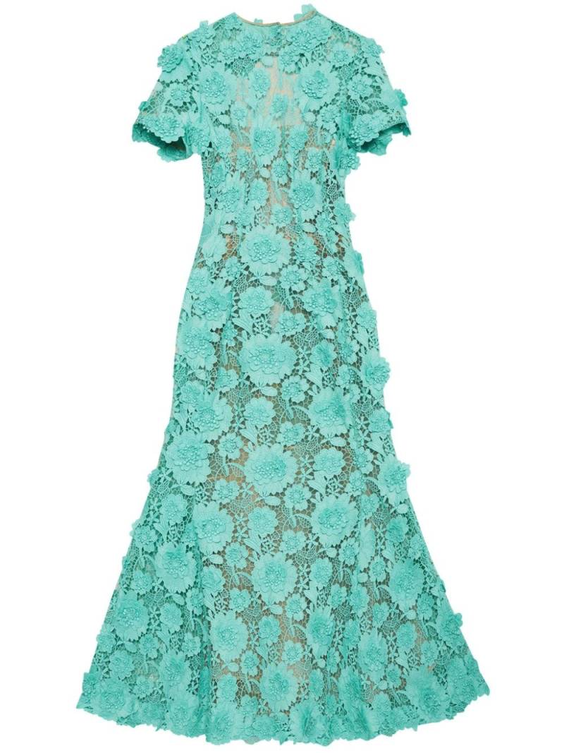 Oscar de la Renta guipure open-back midi dress - Green von Oscar de la Renta