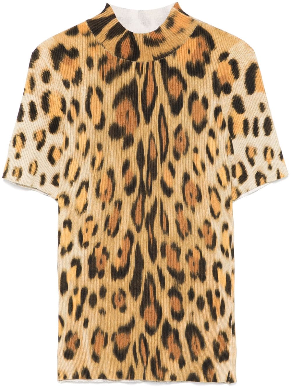 Oscar de la Renta jaguar-pattern T-shirt - Yellow von Oscar de la Renta