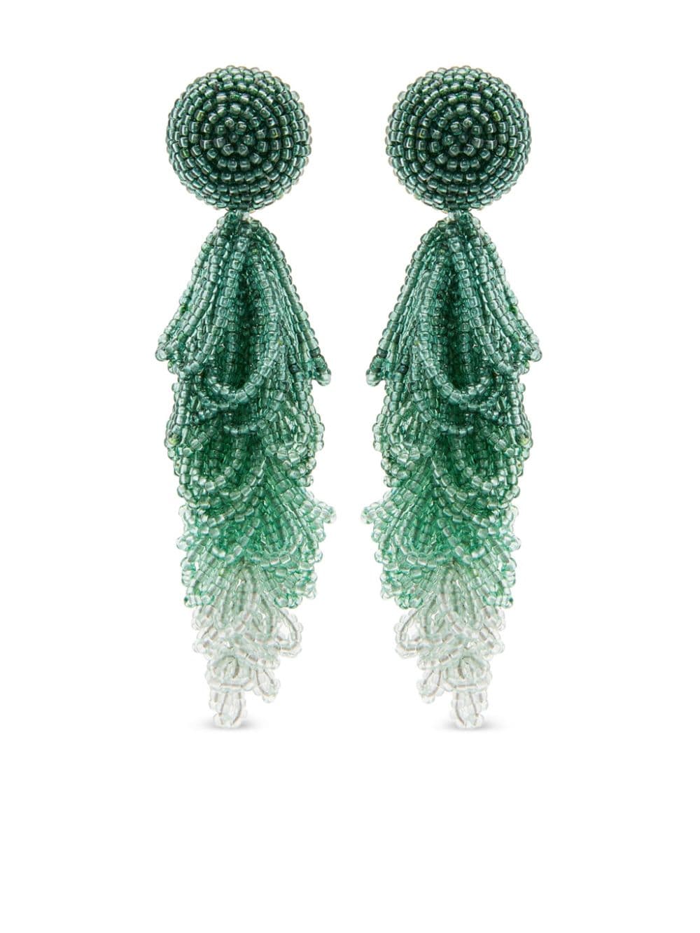 Oscar de la Renta looped tassel clip-on earrings - Green von Oscar de la Renta