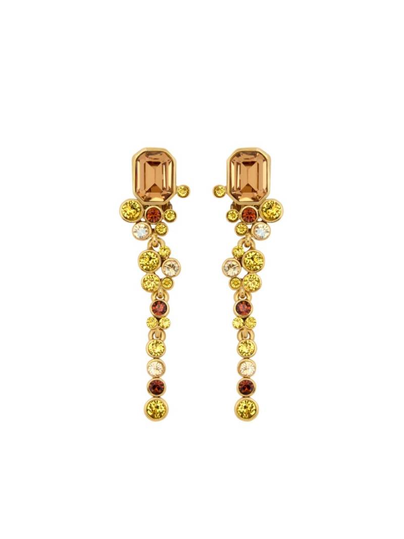 Oscar de la Renta mixed-crystal clip-on earrings - Gold von Oscar de la Renta