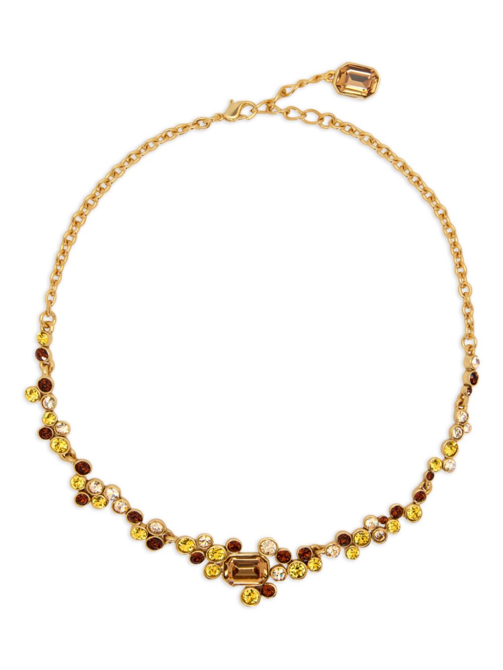 Oscar de la Renta mixed-crystal cluster necklace - Gold von Oscar de la Renta