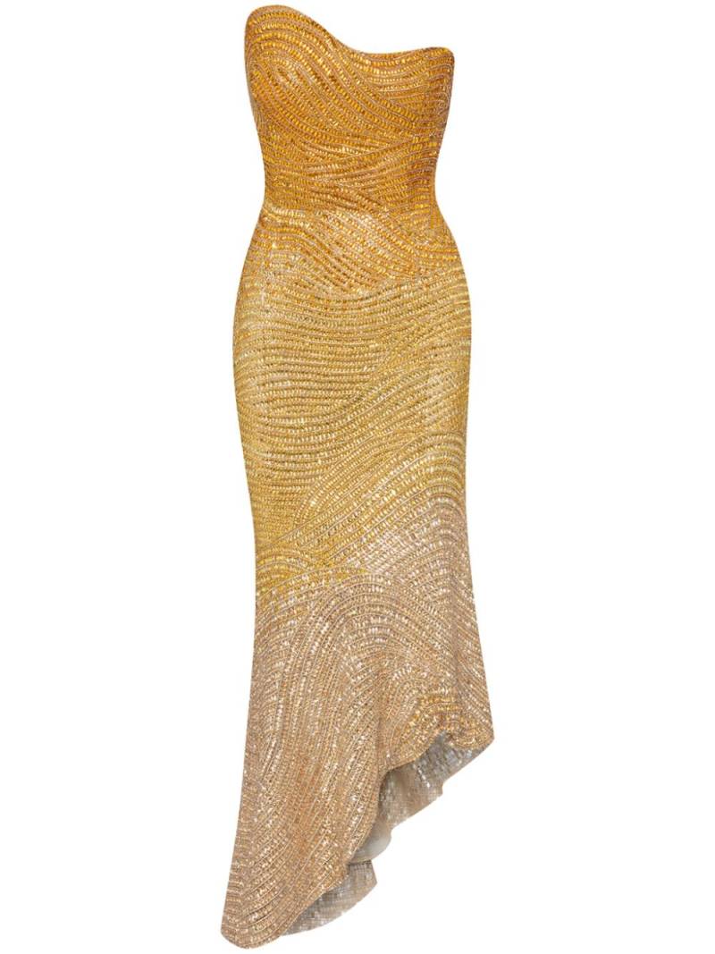 Oscar de la Renta Ombré crystal-embroidered cocktail dress - Yellow von Oscar de la Renta