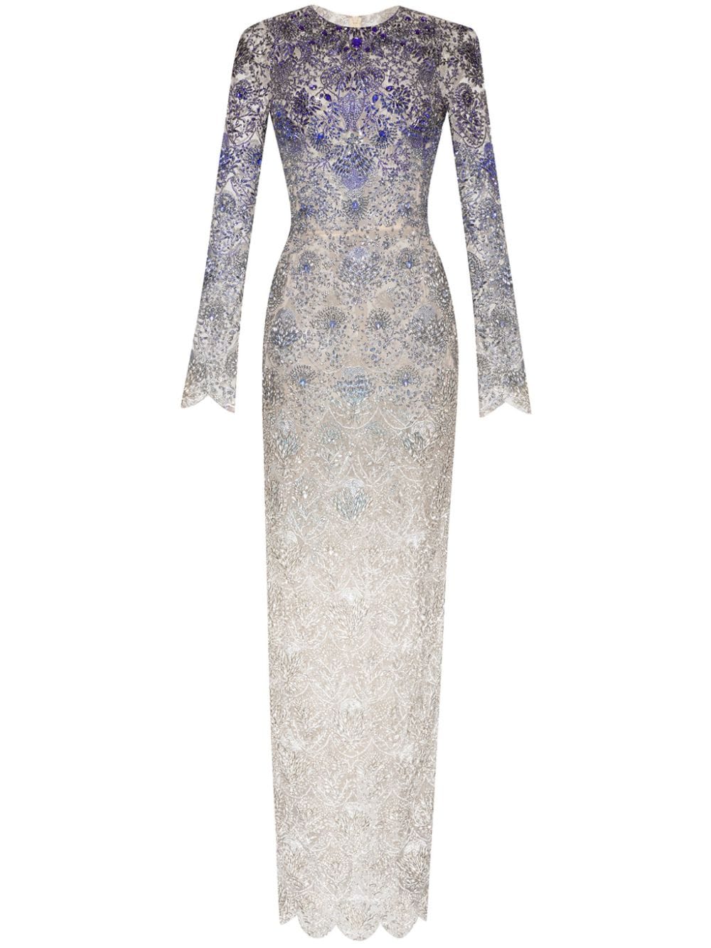 Oscar de la Renta Ombré crystal-embroidered gown - Blue von Oscar de la Renta