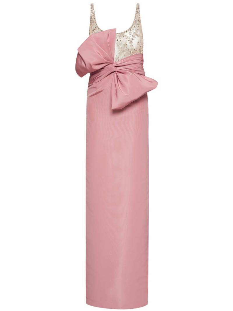 Oscar de la Renta oversize-bow crystal-embellished faille gown - Pink von Oscar de la Renta