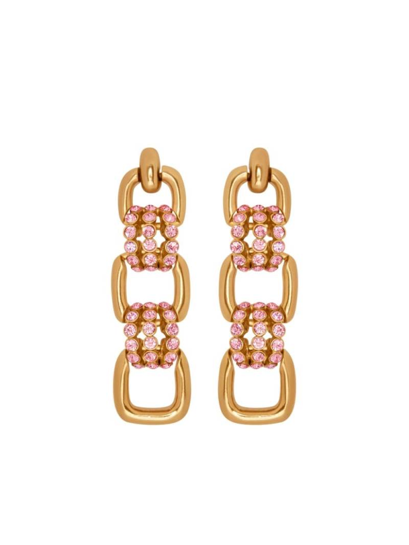 Oscar de la Renta pavé-crystal link drop earrings - Gold von Oscar de la Renta