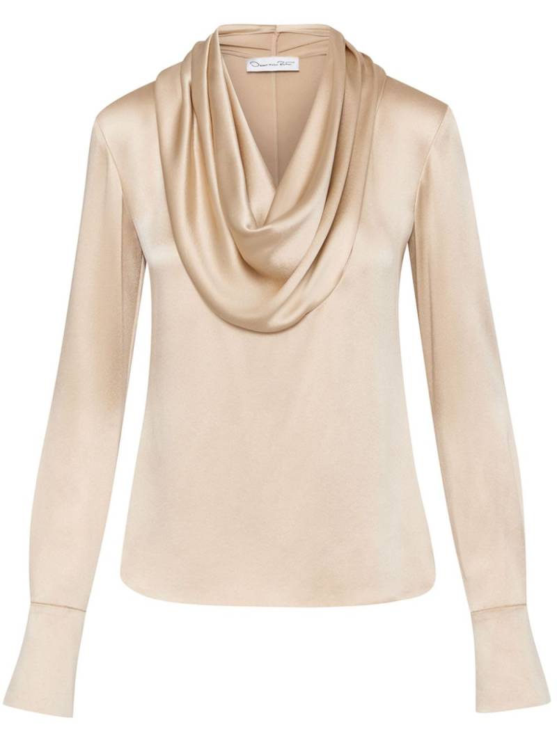 Oscar de la Renta Cowl Neck satin blouse - Neutrals von Oscar de la Renta